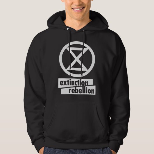 EXTINCTION REBELLION REBEL FOR LIFE CLIMATE CHANGE HOODIE (Voorkant)