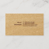 Extoic Wood Visitekaartje met herfst Leaf birch (Achterkant)