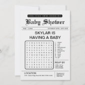 Extra Baby shower Krantenthema Kaart (Voorkant)