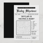 Extra Baby shower Krantenthema Kaart (Voorkant / Achterkant)