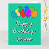 Extra BIG Verjaardagskaart met gekleurde ballonnen Kaart (Gele Bloem)