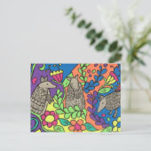 Extra Bright Whimsical Armadillos Postcard Briefkaart (Staand voorkant)