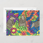 Extra Bright Whimsical Armadillos Postcard Briefkaart (Voorkant / Achterkant)