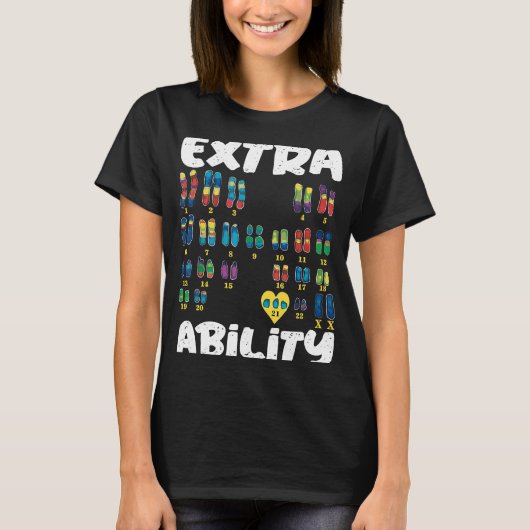Extra Capaciteit chromosomen Trisomie 21 XX T-shirt (Voorkant)