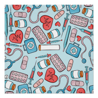 Extra Cartoon Grafisch herhalingspatroon achtergro Perfect Poster
