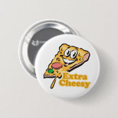 Extra cheesy pizzapunt ronde button 5,7 cm (Voorkant /achterkant)
