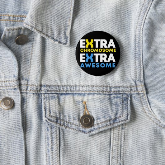 Extra chromosoom Extra Geweldige downsyndroom Ronde Button 5,7 Cm (In situ)