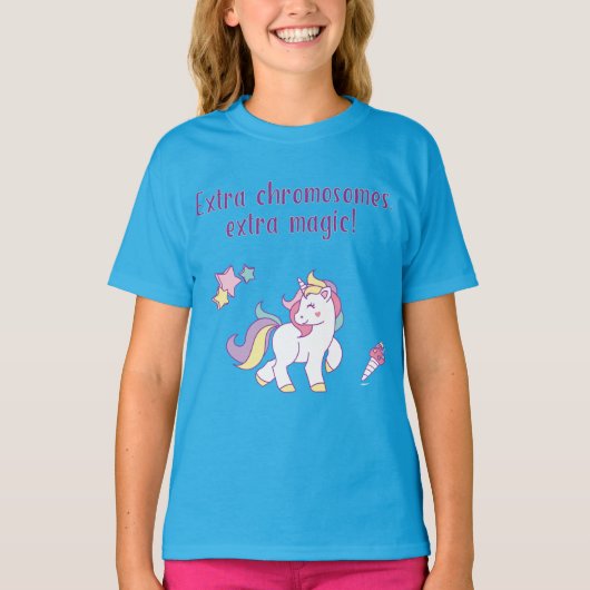 Extra chromosoom Magische Unicorn T-shirt (Voorkant)