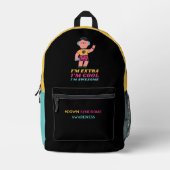 Extra cool Geweldige Girl Down Syndrome Awareness Bedrukte Rugzak (Voorkant)