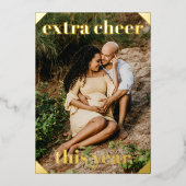 Extra crème dit jaar Zwangerschapsuitkondiging Folie Feestdagenkaart (Voorkant)