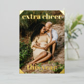 Extra crème dit jaar Zwangerschapsuitkondiging Folie Feestdagenkaart (Staand Voorkant)