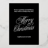 Extra crème dit jaar Zwangerschapsuitkondiging Folie Feestdagenkaart (Achterkant)