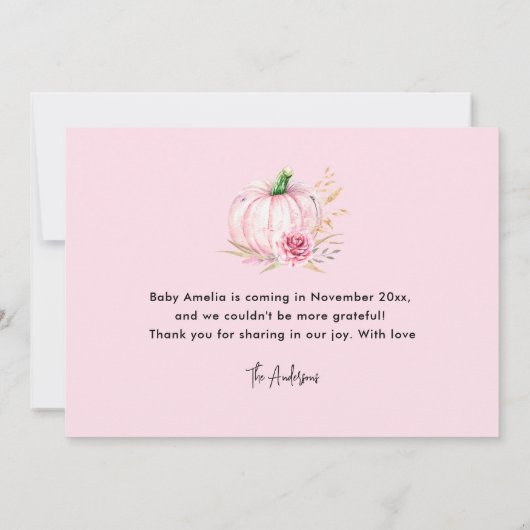 Extra dankbaar | Aankondiging Herfst Baby (Achterkant)