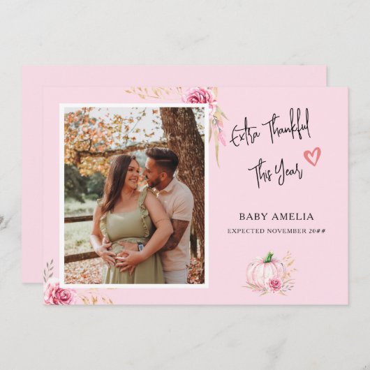 Extra dankbaar | Aankondiging Herfst Baby (Voorkant / Achterkant)