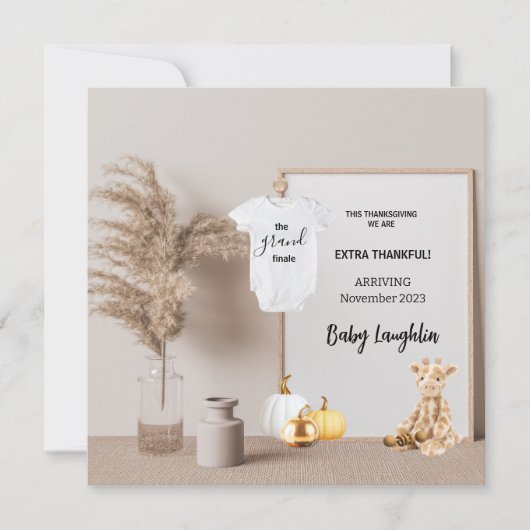 Extra dankbare zwangerschapsaankondiging van de Th Kaart (Voorkant)