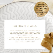 Extra details (of andere), witte en goudbruiloft informatiekaartje