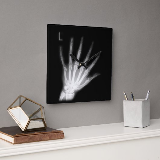 Extra Digit X-ray Left Hand Vierkante Klok (Kantoor)