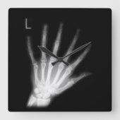 Extra Digit X-ray Left Hand Vierkante Klok (Voorkant)