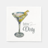 Extra Dirty Martini Cocktail Napkin Servet (Voorkant)