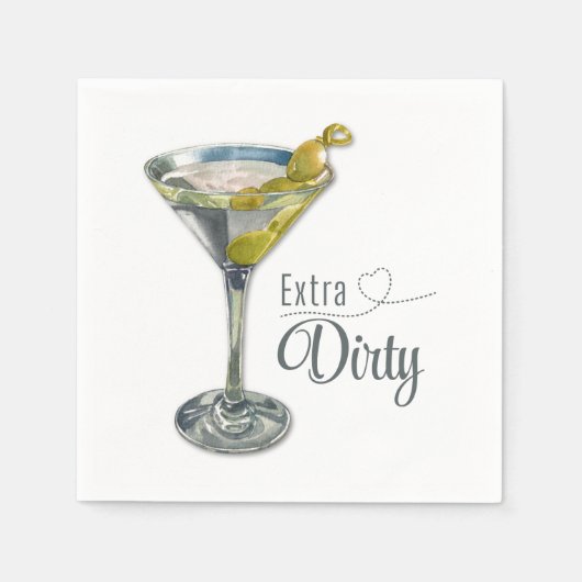 Extra Dirty Martini Cocktail Napkin Servet (Voorkant)