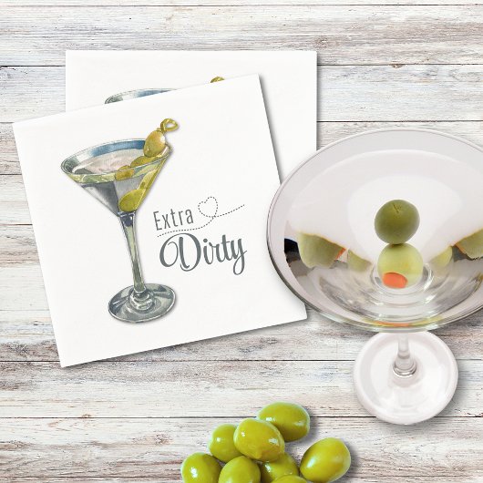 Extra Dirty Martini Cocktail Napkin Servet