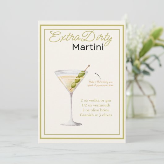 Extra Dirty Martini Recept Kaart (Staand voorkant)