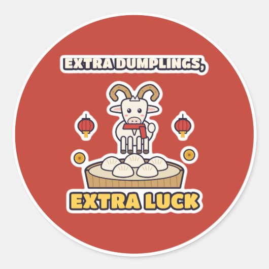 Extra Dumpling Ronde Sticker (Voorkant)