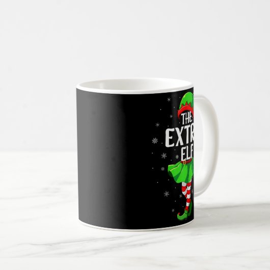 Extra Elf Christmas Girls Women Elf Squad Xmas Fam Koffiemok (Voorkant rechts)