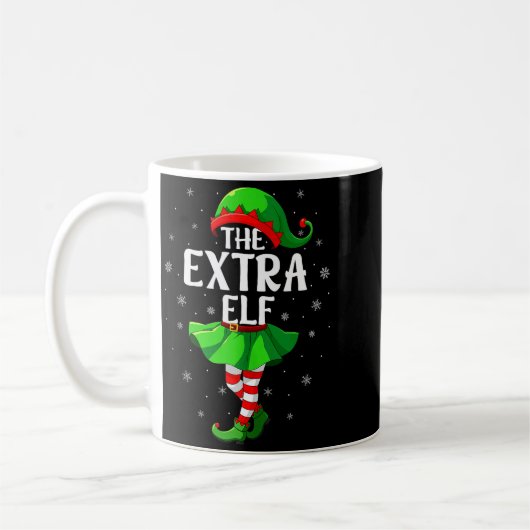 Extra Elf Christmas Girls Women Elf Squad Xmas Fam Koffiemok (Links)