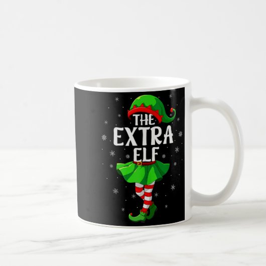 Extra Elf Christmas Girls Women Elf Squad Xmas Fam Koffiemok (Rechts)