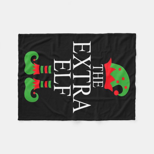 Extra Elf Family Matching Christmas Group Pajama M Fleece Deken (Voorkant (Horizontaal))