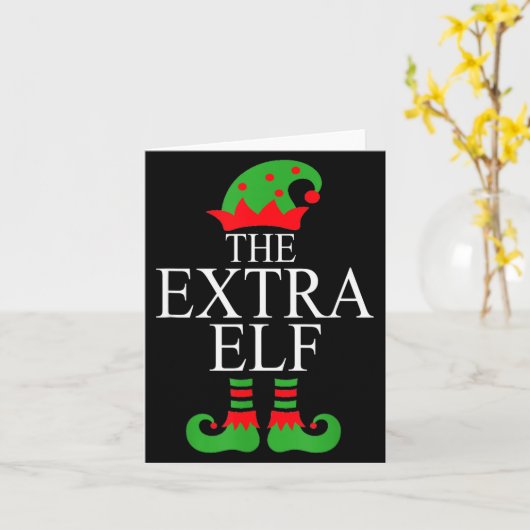 Extra Elf Family Matching Christmas Group Pajama M Kaart (Gele Bloem)