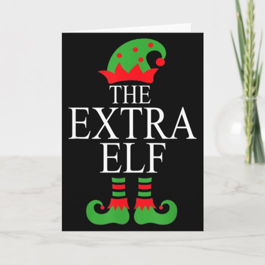 Extra Elf Family Matching Christmas Group Pajama M Kaart (Voorkant)