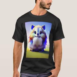 Extra Fluffy Witte Blauwe Kat Kitten Konijn Bunny T-shirt