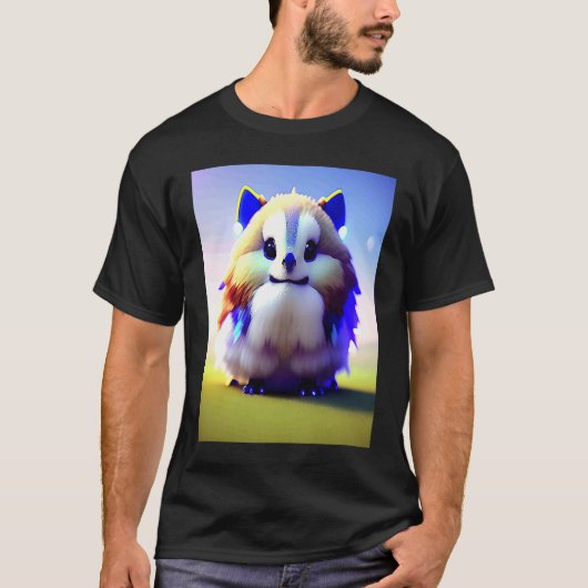 Extra Fluffy Witte Blauwe Kat Kitten Konijn Bunny T-shirt (Voorkant)