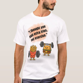 Extra Frietjes Niet Sporten – Grappige Gym T-shirt