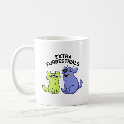 Extra Furrestrials Grappige Alien Furry Pet Pun Koffiemok (Links)