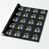 Extra Furrestrials Grappige Alien Furry Pun Dark B Cadeaupapier (Uitgerold)