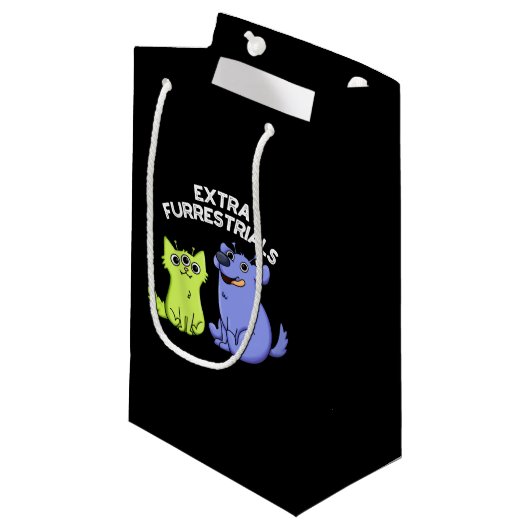 Extra Furrestrials Grappige Alien Furry Pun Dark B Klein Cadeauzakje (Voorkant Gekanteld)