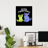 Extra Furrestrials Grappige Alien Furry Pun Dark B Poster (Thuiskantoor)