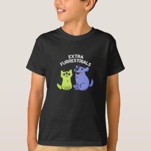 Extra Furrestrials Grappige Alien Furry Pun Dark B T-shirt