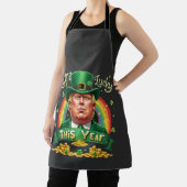 Extra geluk dit jaar St Patrick Day Trump Leopard Schort (Insitu)