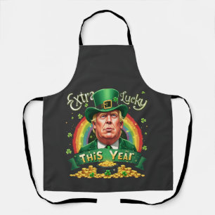 Extra geluk dit jaar St Patrick Day Trump Leopard Schort