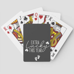 Extra geluk dit jaar zwangerschap St Patrick Lucky Pokerkaarten