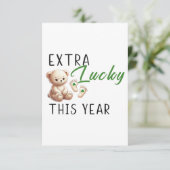 Extra geluk dit jaar zwangerschapsaankondiging kaart (Staand voorkant)