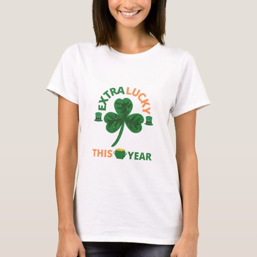 Extra gelukkige irish dit jaar grappige T-Shirt (Voorkant)