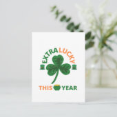 Extra geluksvogel dit jaar grappig briefkaart (Staand voorkant)