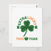 Extra geluksvogel dit jaar grappig briefkaart (Voorkant / Achterkant)