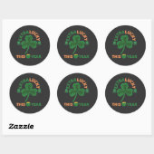 Extra geluksvogel dit jaar grappig ronde sticker (Vel)