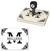 Extra groot aangepast monogram rubberstempel (Gestempeld)